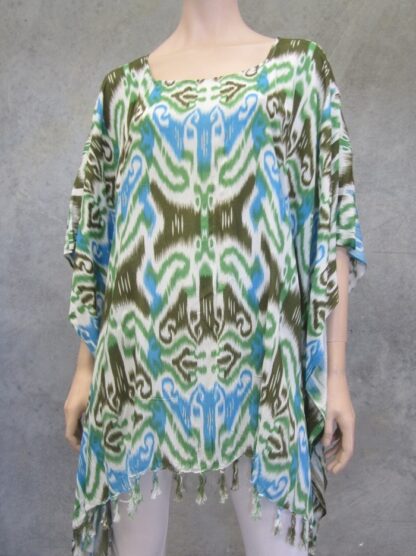 Sarong Print Holiday Poncho