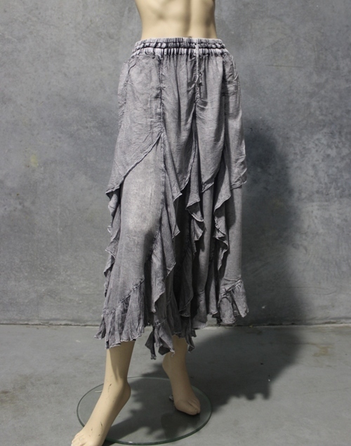 Fluted Bias Layer Ruffle Skirt