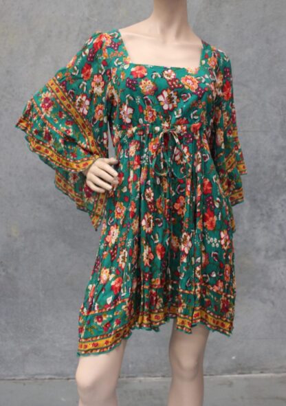 Rayon Crepe Angel Sleeve Dress FLORAL $22.50