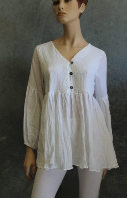 Calico Button Peplum Shirt - Image 9