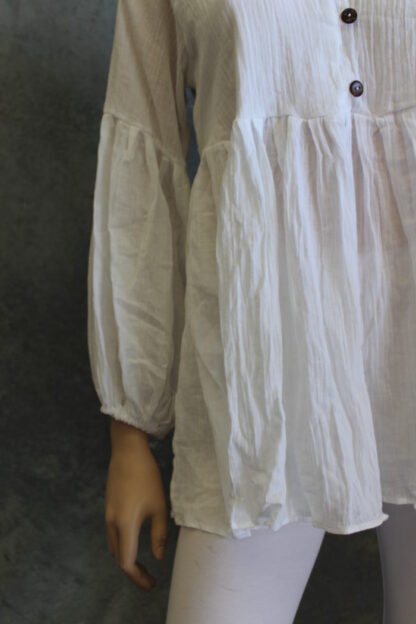 Calico Button Peplum Shirt - Image 11
