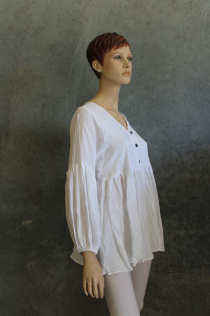Calico Button Peplum Shirt - Image 12