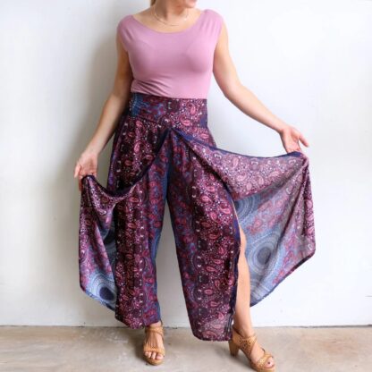 Rayon Doily Print Wraparound Pant - Image 9