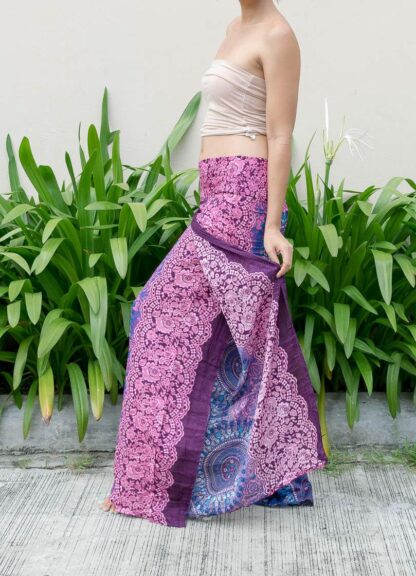 Rayon Doily Print Wraparound Pant - Image 7