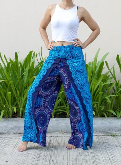 Rayon Doily Print Wraparound Pant