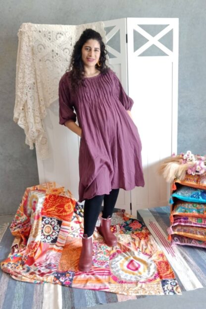 Puff Sleeve Pintucked Tunic
