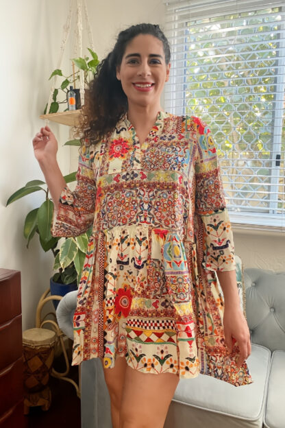 ARTSILK Pull on Smock Dress - Rajistan Embroidery Collage - Image 2