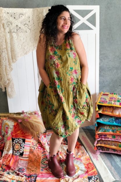 Assorted Print 7502 Balloon Pocket Dress ASSORTED FLORALS NEW BATCH! - Image 2