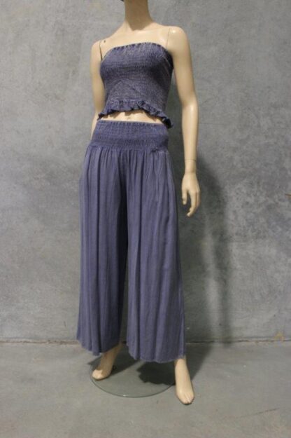 Shirred Wide Leg Rayon Pants BLACK NOW AVAIL! - Image 2