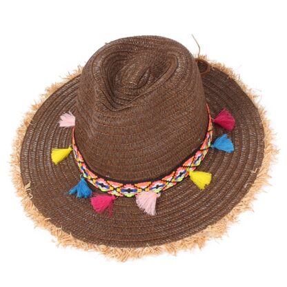 Straw Tassel Fiesta Fedora - Image 8