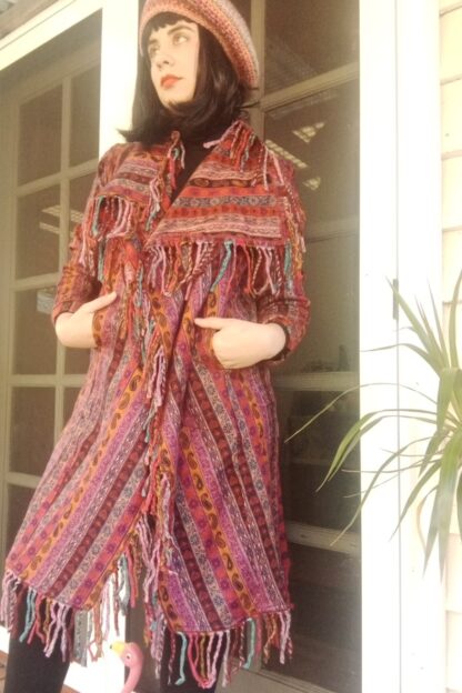 Stripe Nepal Fringe Jacket PINK (mez) - Image 6