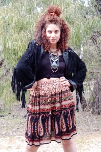 Bagru Crinkle Short Skirt