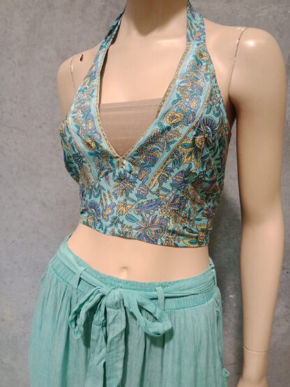 Artsilk Sari Halter Bra Top - Assorted Sari Prints LIMITED COLS - Image 3