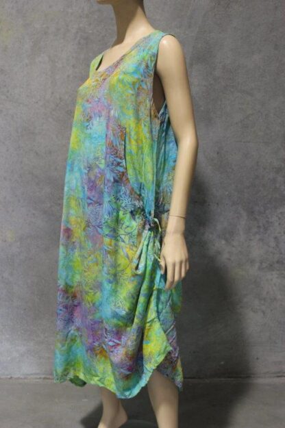 Wax Batik Long Dress w Pockets and Ties - Image 3