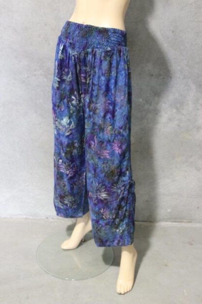 Wax Batik Shirred Pants w Drawstring Leg - Image 5