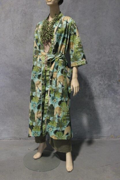 Cotton Kimono Dressing Gown w Belt 3 LOVELY PRINTS - Image 4