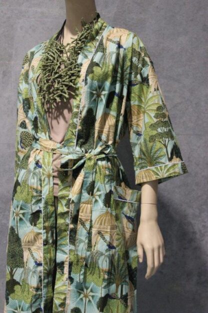 Cotton Kimono Dressing Gown w Belt 3 LOVELY PRINTS - Image 5