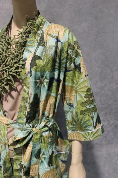 Cotton Kimono Dressing Gown w Belt 3 LOVELY PRINTS - Image 6