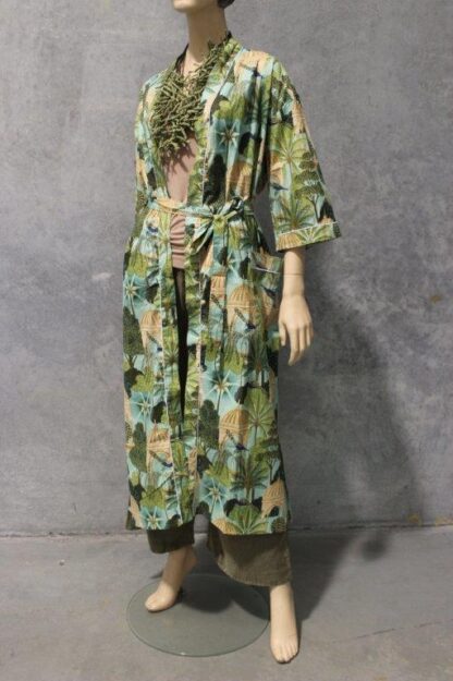Cotton Kimono Dressing Gown w Belt 3 LOVELY PRINTS - Image 7