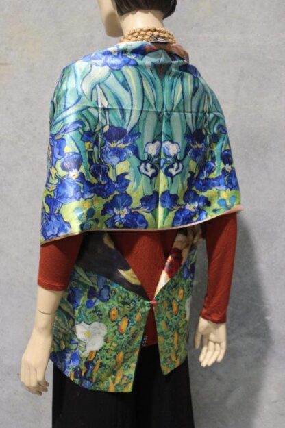 Reversible Artwork Satin Cape w Frogging Buttons - Image 3