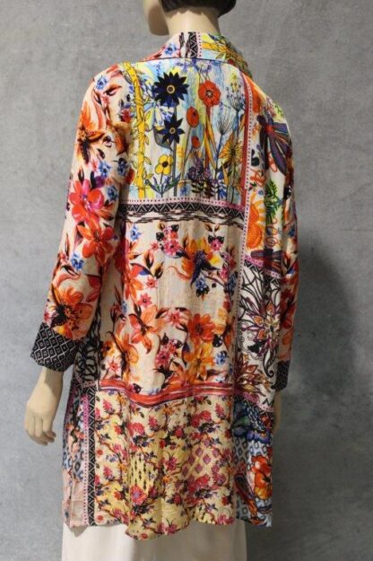 Artsilk Button Thru Shirt w Collar (Long) IN 2 LOVELY PRINTS - Image 2
