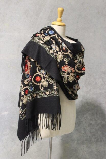 Kashmiri Ari Embroidered Wool Look Stole IN 4 COLOURS
