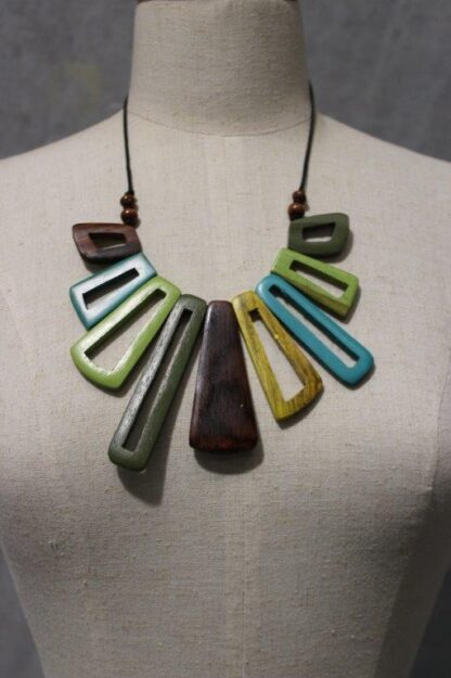 Wooden Rectangle Window Necklace (3 Cols) - Image 6