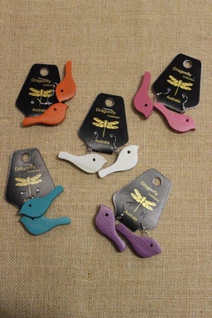 Bird Wooden Earring (5 Cols)