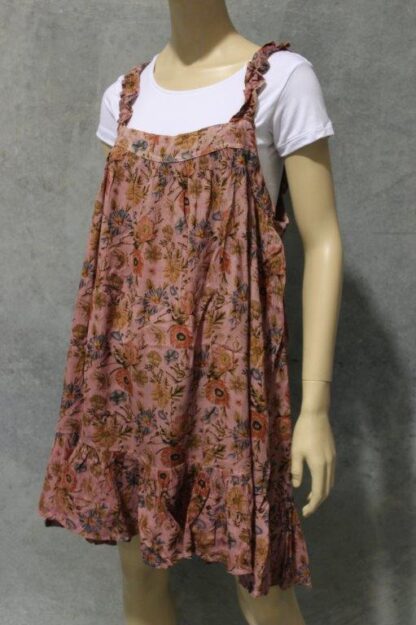 Cottage Crepe Frill Flared Pinny Dress - ASSORTED PRINTS