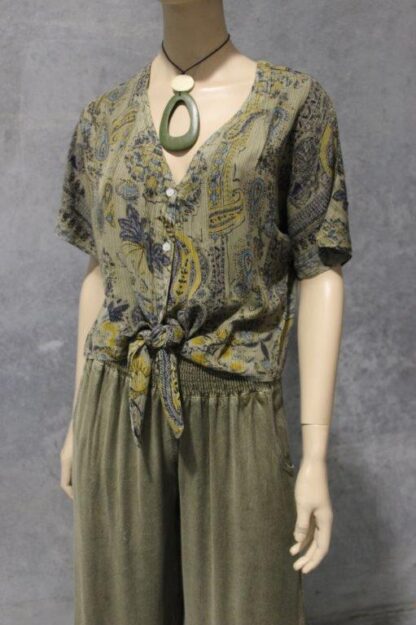 Cottage Crepe Tie Up Top w Buttons NOW IN 5 PRINTS - Image 13