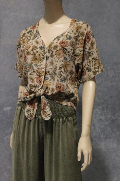 Cottage Crepe Tie Up Top w Buttons NOW IN 5 PRINTS - Image 12