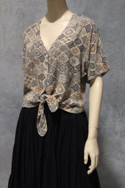 Cottage Crepe Tie Up Top w Buttons NOW IN 5 PRINTS - Image 15