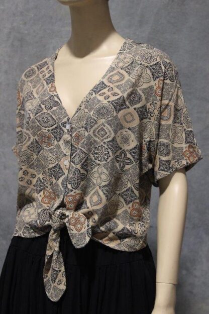 Cottage Crepe Tie Up Top w Buttons NOW IN 5 PRINTS - Image 16