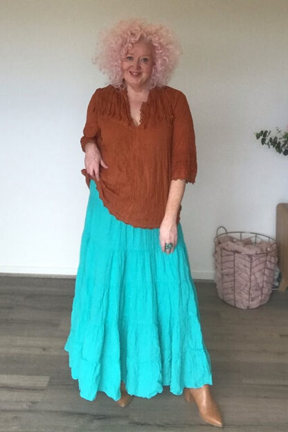 Shirred Cotton Tier Skirt - Image 2