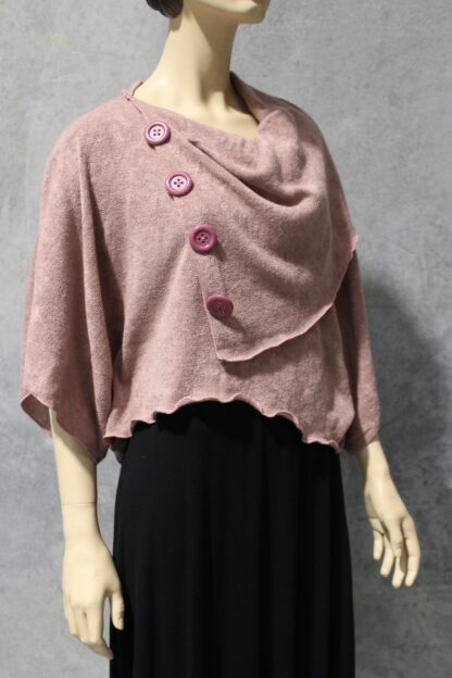 Wool look 4 Button Cowl Poncho Top - Image 19