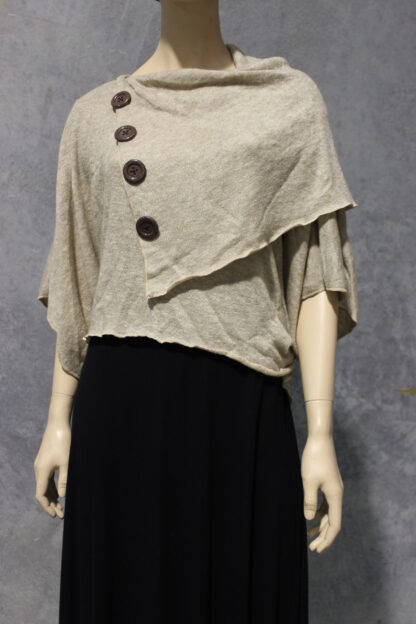 Wool look 4 Button Cowl Poncho Top - Image 22