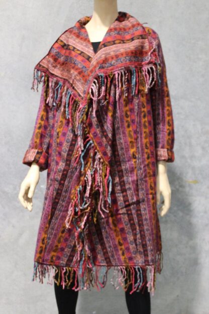 Stripe Nepal Fringe Jacket PINK (mez) - Image 13