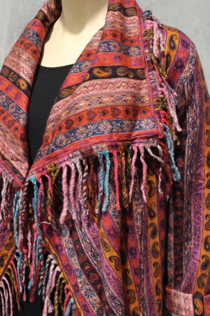 Stripe Nepal Fringe Jacket PINK (mez) - Image 11