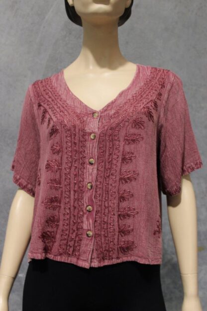 Cropped Crepe Button Top BACK IN 7 COLS! - Image 4