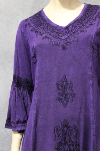 Bell Sleeve Acid Wash Blouse - Image 9