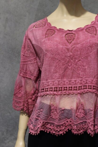 Butterfly Tulle Emb Midriff Frill Top - Image 10