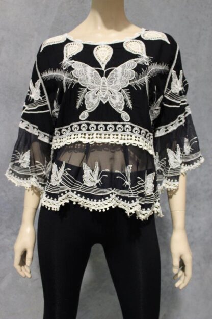Butterfly Tulle Emb Midriff Frill Top - Image 14