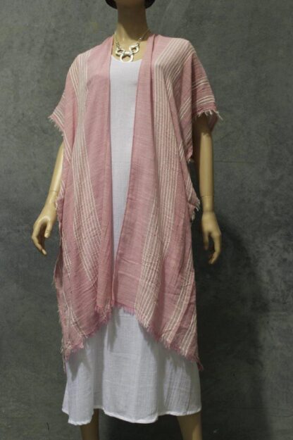 Stripe Veil Tie Up Beach Throw - Image 16