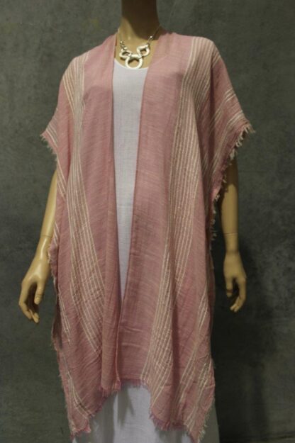 Stripe Veil Tie Up Beach Throw - Image 15