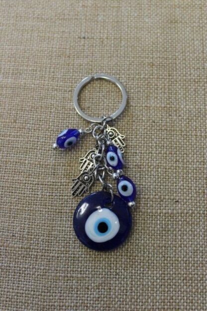 Evil Eye Glass Drop Keyring