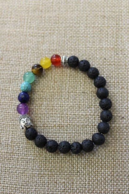 Lava Stone Gemstone Chakra Bracelet - Image 3