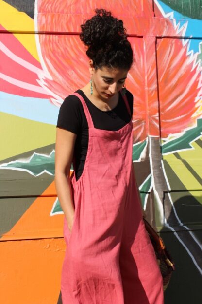 Linen Mix Wide Leg  Jumpsuit BLACK BACK SOON! - Image 2