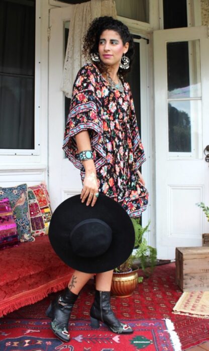 Rayon Crepe Angel Sleeve Dress FLORAL $22.50 - Image 3