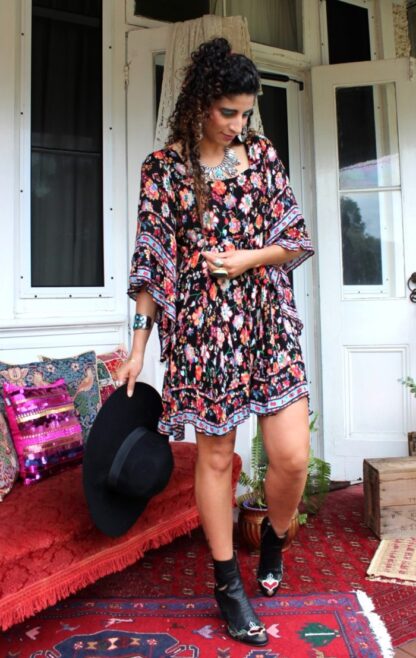 Rayon Crepe Angel Sleeve Dress FLORAL $22.50 - Image 2