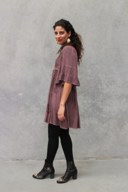 Acid Wash Angel Sleeve Dress - Image 10